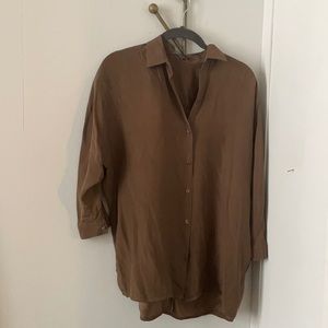 Vince Collared Silk Button-Down Blouse